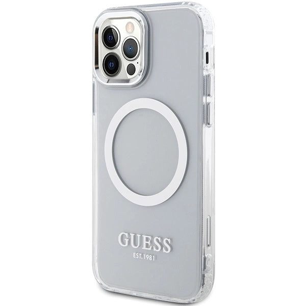 Guess Metal Outline Magsafe case for iPhone 12 / iPhone 12 Pro - silver_1