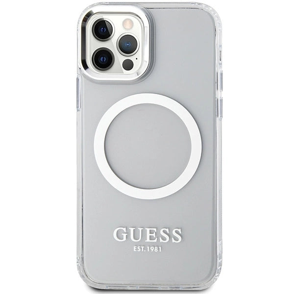 Guess Metal Outline Magsafe case for iPhone 12 / iPhone 12 Pro - silver_2