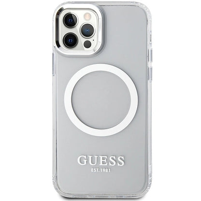 Guess Metal Outline Magsafe case for iPhone 12 / iPhone 12 Pro - silver_2