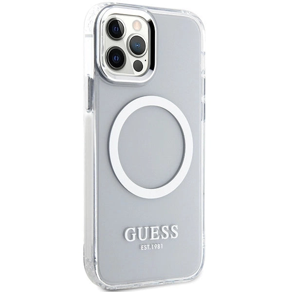 Guess Metal Outline Magsafe case for iPhone 12 / iPhone 12 Pro - silver_3
