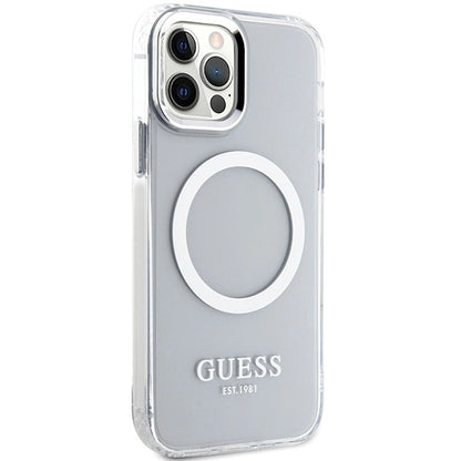 Guess Metal Outline Magsafe case for iPhone 12 / iPhone 12 Pro - silver_3