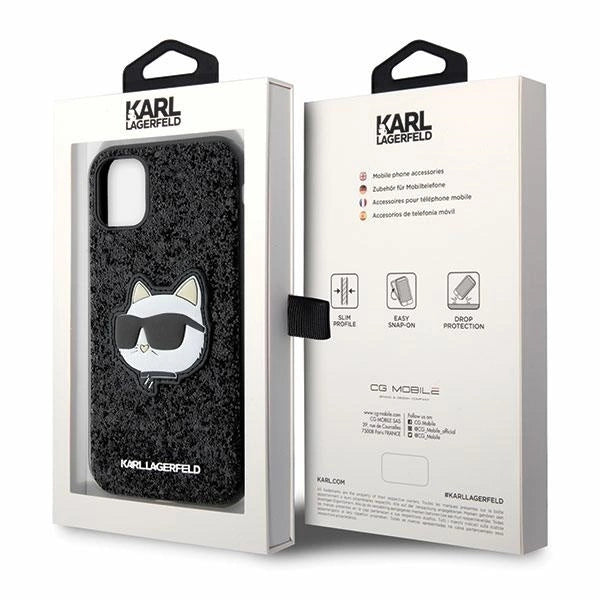 Karl Lagerfeld KLHCN61G2CPK iPhone 11 / Xr 6.1" black/black hardcase Glitter Choupette Patch_7