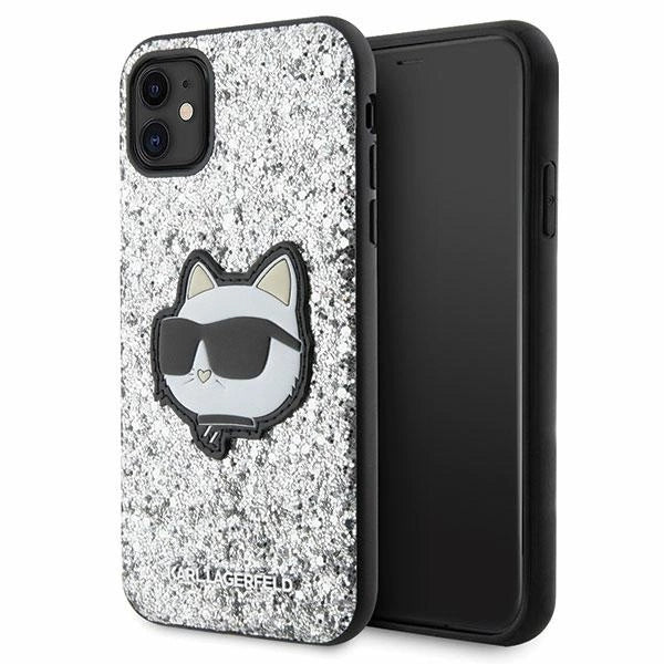 Karl Lagerfeld KLHCN61G2CPS iPhone 11 / Xr 6.1" silver/silver hardcase Glitter Choupette Patch_0