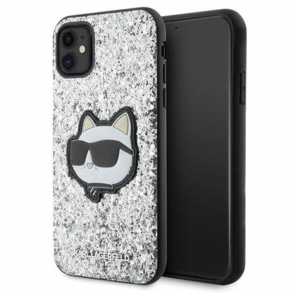 Karl Lagerfeld KLHCN61G2CPS iPhone 11 / Xr 6.1" silver/silver hardcase Glitter Choupette Patch_0