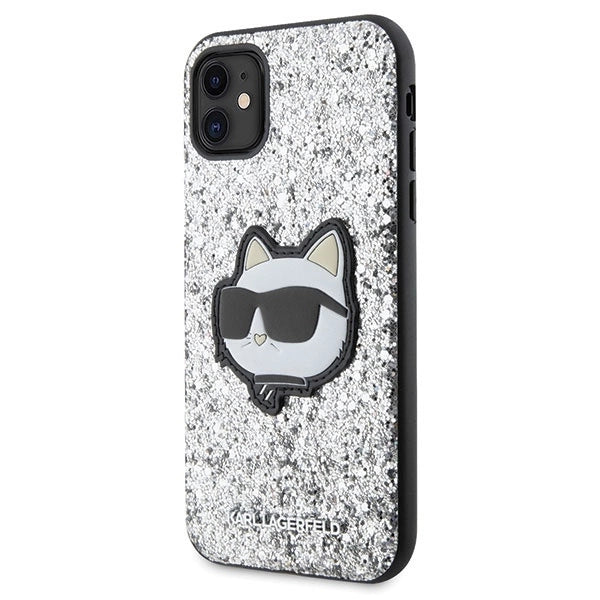 Karl Lagerfeld KLHCN61G2CPS iPhone 11 / Xr 6.1" silver/silver hardcase Glitter Choupette Patch_1