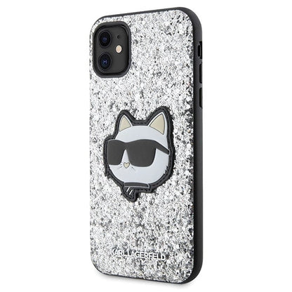 Karl Lagerfeld KLHCN61G2CPS iPhone 11 / Xr 6.1" silver/silver hardcase Glitter Choupette Patch_1