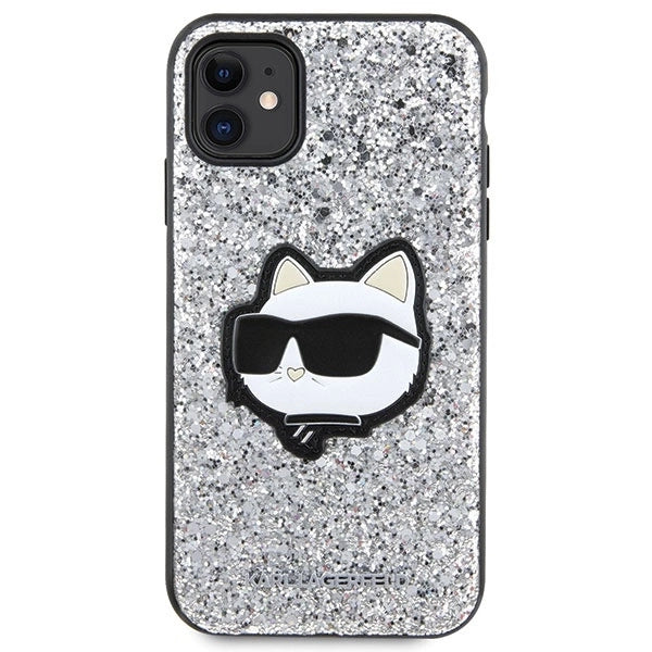 Karl Lagerfeld KLHCN61G2CPS iPhone 11 / Xr 6.1" silver/silver hardcase Glitter Choupette Patch_2
