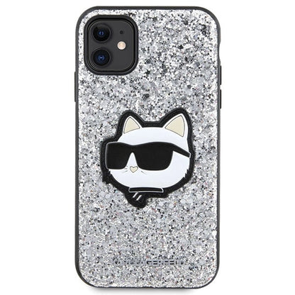 Karl Lagerfeld KLHCN61G2CPS iPhone 11 / Xr 6.1" silver/silver hardcase Glitter Choupette Patch_2