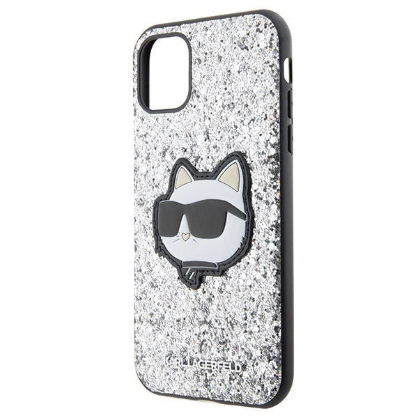 Karl Lagerfeld KLHCN61G2CPS iPhone 11 / Xr 6.1" silver/silver hardcase Glitter Choupette Patch_5