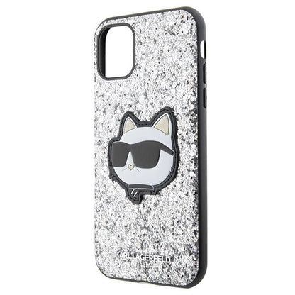 Karl Lagerfeld KLHCN61G2CPS iPhone 11 / Xr 6.1" silver/silver hardcase Glitter Choupette Patch_5