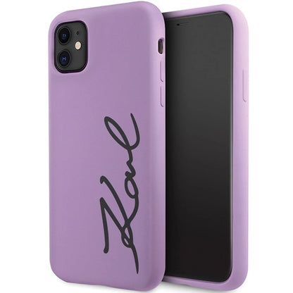 Karl Lagerfeld KLHCN61SKSVGU iPhone 11 / Xr 6.1" purple/purple hardcase Silicone Signature_0