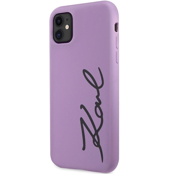 Karl Lagerfeld KLHCN61SKSVGU iPhone 11 / Xr 6.1" purple/purple hardcase Silicone Signature_1