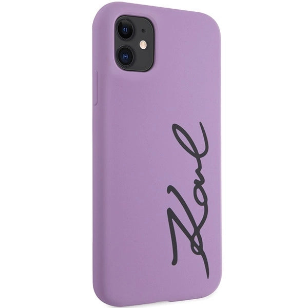 Karl Lagerfeld KLHCN61SKSVGU iPhone 11 / Xr 6.1" purple/purple hardcase Silicone Signature_3