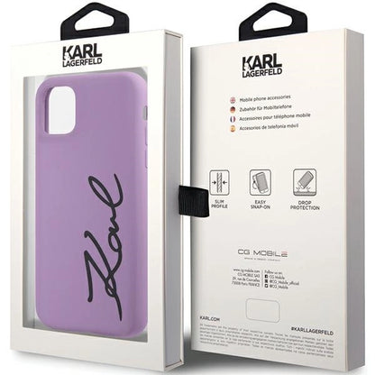 Karl Lagerfeld KLHCN61SKSVGU iPhone 11 / Xr 6.1" purple/purple hardcase Silicone Signature_7
