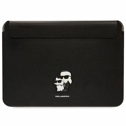 Karl Lagerfeld Saffiano Karl&amp;Choupette case for a 14" laptop - black_0