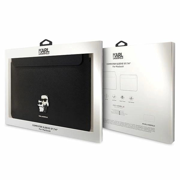 Karl Lagerfeld Saffiano Karl&amp;Choupette case for a 14" laptop - black_3