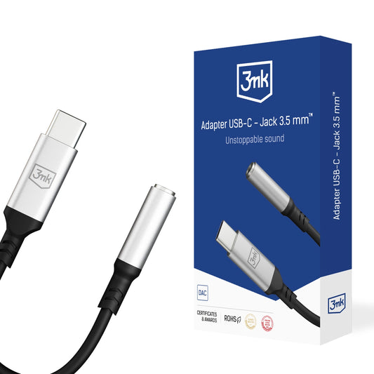 3mk USB-C adapter - 3.5 mm minijack - silver_0