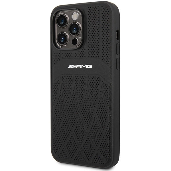 AMG AMHMP14XOSDBK iPhone 14 Pro Max 6.7" black/black hardcase Leather Curved Lines MagSafe_1