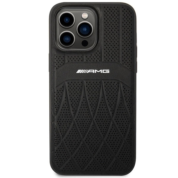 AMG AMHMP14XOSDBK iPhone 14 Pro Max 6.7" black/black hardcase Leather Curved Lines MagSafe_2