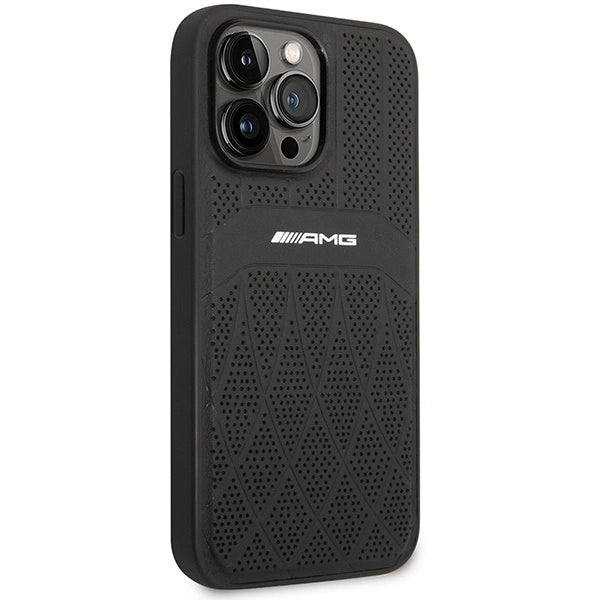 AMG AMHMP14XOSDBK iPhone 14 Pro Max 6.7" black/black hardcase Leather Curved Lines MagSafe_3
