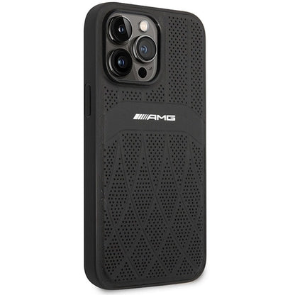 AMG AMHMP14XOSDBK iPhone 14 Pro Max 6.7" black/black hardcase Leather Curved Lines MagSafe_3