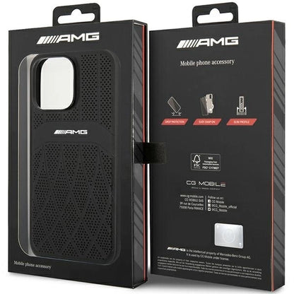 AMG AMHMP14XOSDBK iPhone 14 Pro Max 6.7" black/black hardcase Leather Curved Lines MagSafe_7