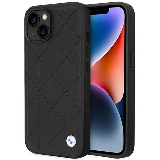 Case BMW BMHCP14S22RQDK iPhone 14 6.1" black/black Leather Quilted_0