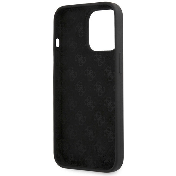 Guess GUHCP13XLSLMGBK iPhone 13 Pro Max 6.7" black/black hardcase Silicone Script Gold Logo_6