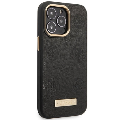 Guess GUHMP14LSAPSTK iPhone 14 Pro 6.1" black/black hardcase Peony Logo Plate MagSafe_3