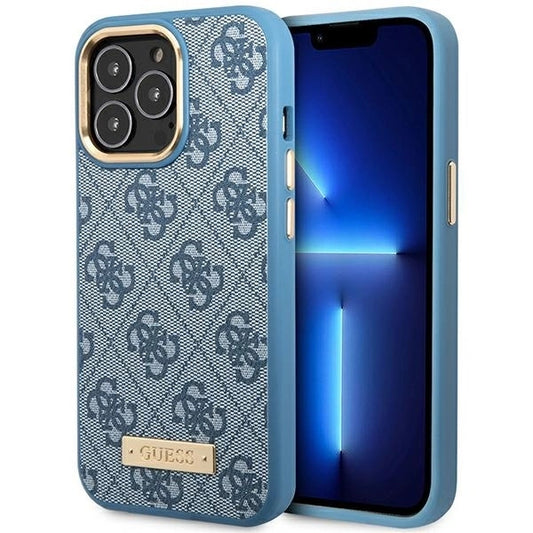 Guess GUHMP14LU4GPRB iPhone 14 Pro 6.1" blue/blue hard case 4G Logo Plate MagSafe_0
