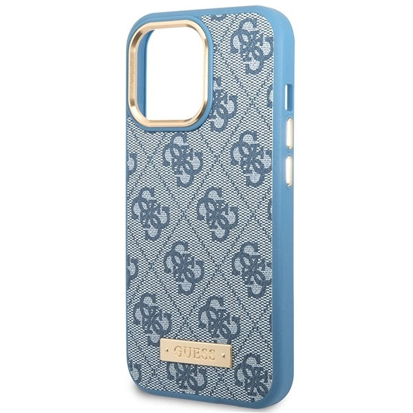 Guess GUHMP14LU4GPRB iPhone 14 Pro 6.1" blue/blue hard case 4G Logo Plate MagSafe_5