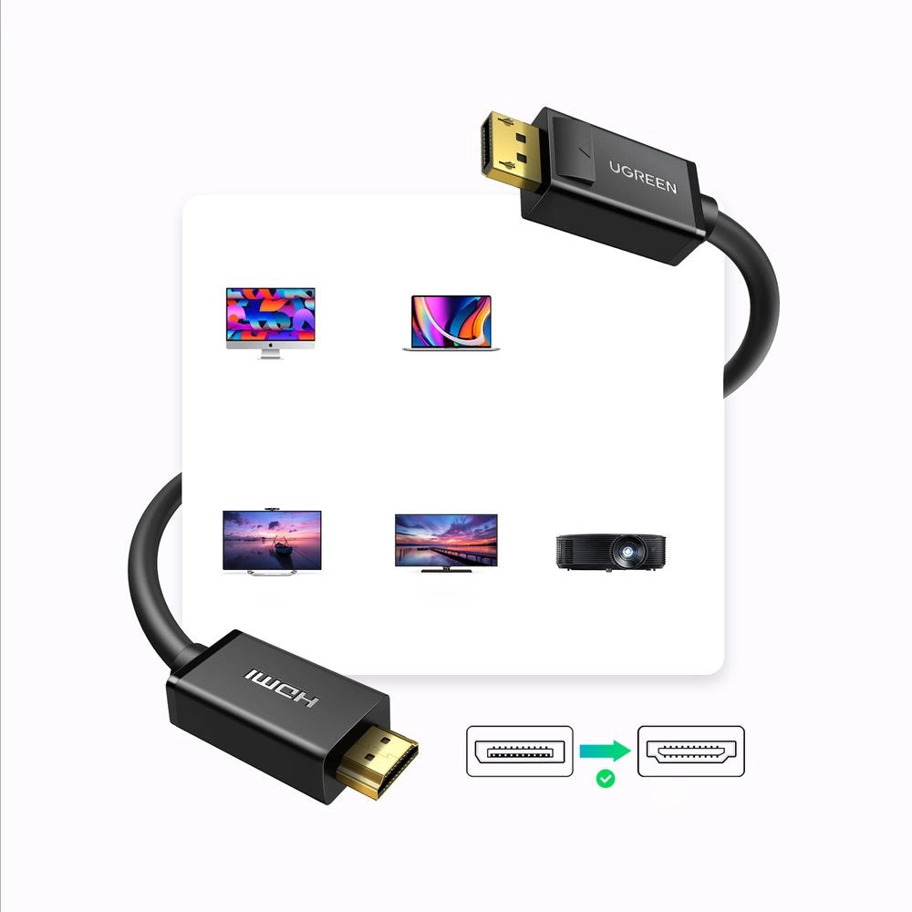 DisplayPort - HDMI cable Ugreen DP101 4K 3m - black_5