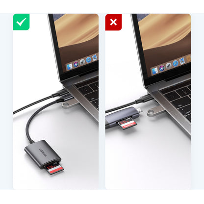 Leitor de Cartões USB-C UGREEN / Cinza / CM401_1