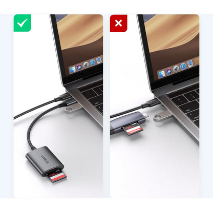 Ugreen CM401 USB C 5Gb/s SD/TF card reader - gray_1