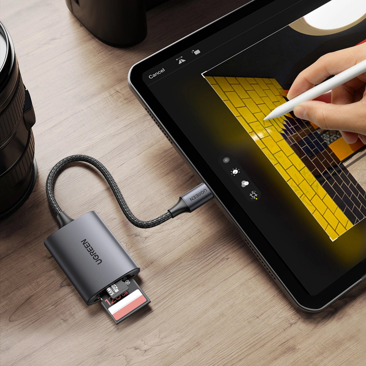 Ugreen CM401 USB C 5Gb/s SD/TF card reader - gray_3