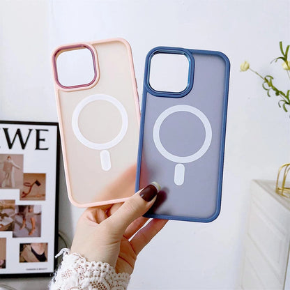 Magnetic Color Matte Case for iPhone 15 Plus - Burgundy_5