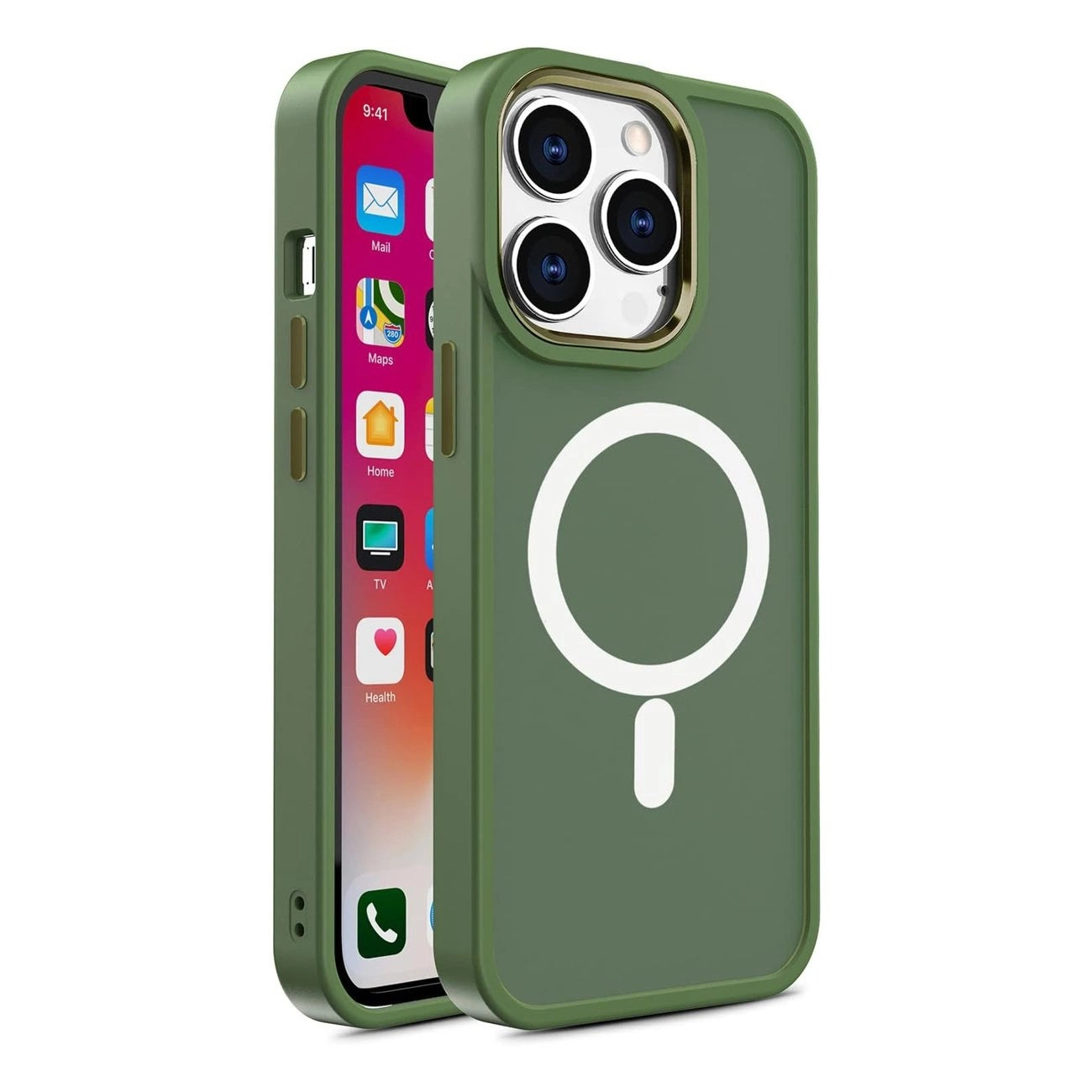 Magnetic Color Matte Case for iPhone 15 Plus - green_0