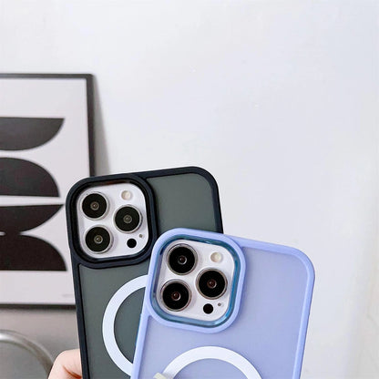 Magnetic Color Matte Case for iPhone 15 Plus - navy blue_2