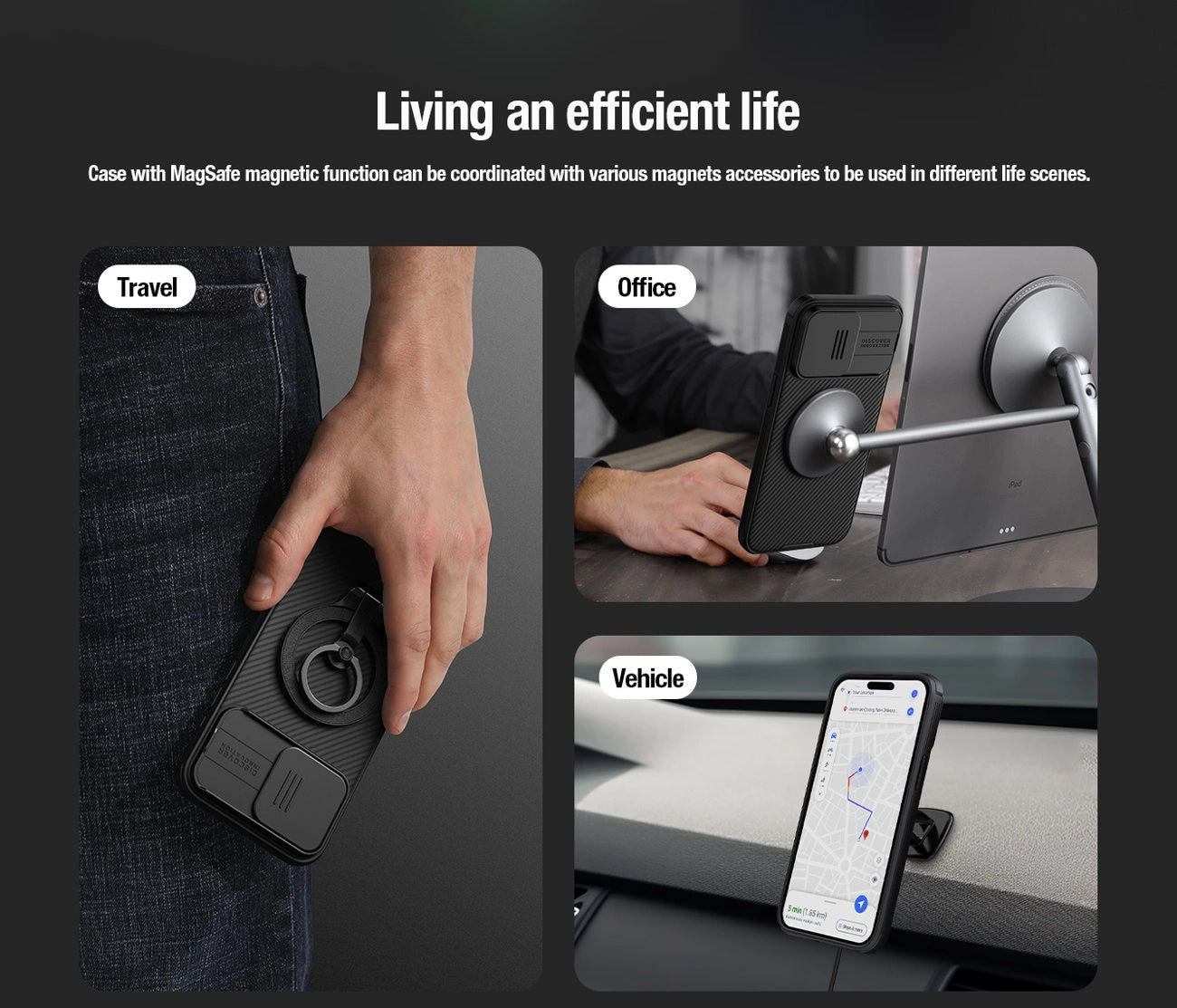Nillkin CamShield Pro Magnetic Case for iPhone 15 Plus with Camera Protector - Black_7
