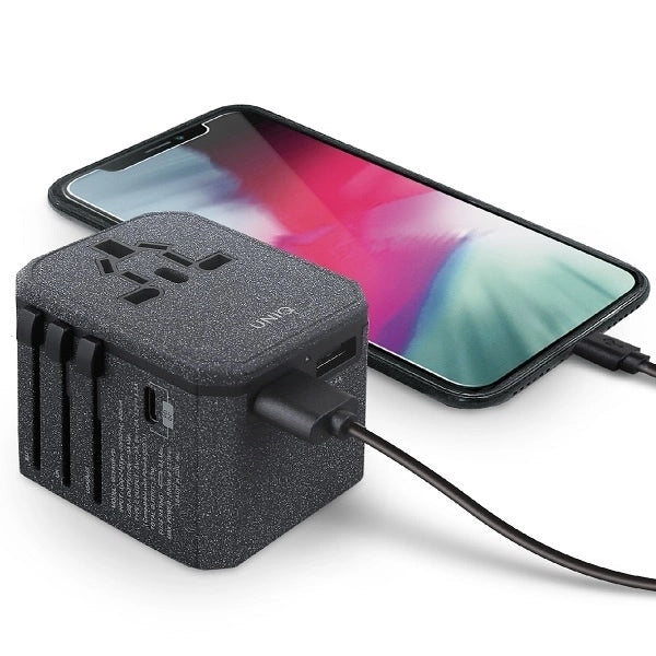 Uniq Voyage LITHOS Collective 33W 2xUSB PD 18W QC 3.0 travel adapter - gray_3