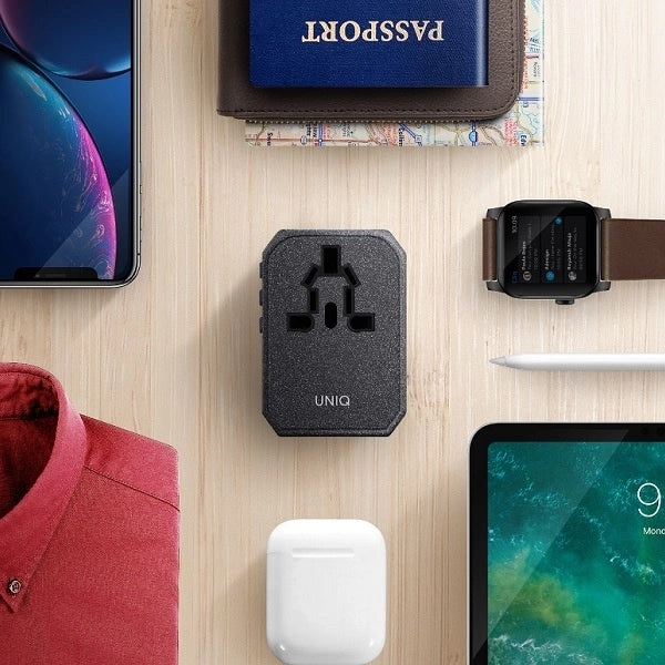 Uniq Voyage LITHOS Collective 33W 2xUSB PD 18W QC 3.0 travel adapter - gray_5