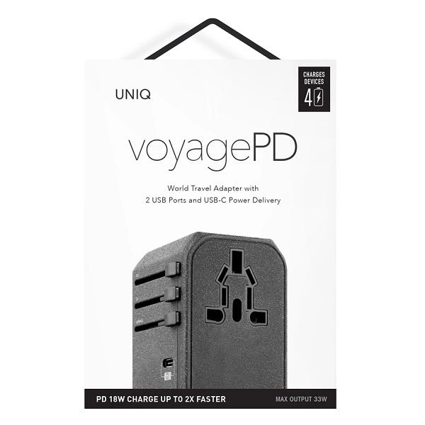 Uniq Voyage LITHOS Collective 33W 2xUSB PD 18W QC 3.0 travel adapter - gray_6