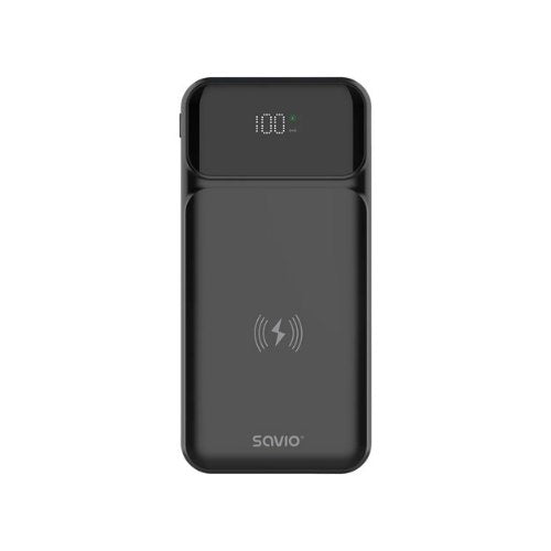 POWERBANK SAVIO BA-09 10000MAH QI CHARGING BLACK_0