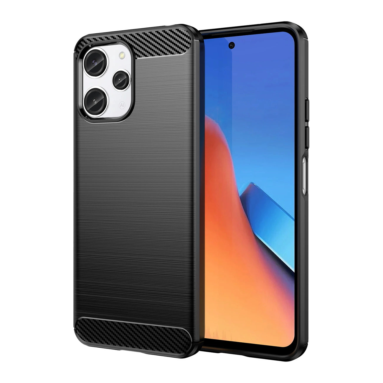 Flexible carbon pattern case for Xiaomi Redmi 12 Carbon Case - black_0
