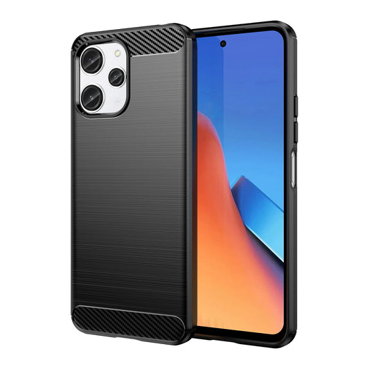 Flexible carbon pattern case for Xiaomi Redmi 12 Carbon Case - black_0