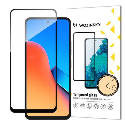 Durable Wozinsky Full Glue Full Screen Tempered Glass with Frame for Xiaomi Redmi 12 - Black_0