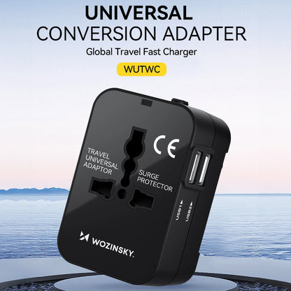 Wozinsky WUTWC travel adapter universal 24W EU / US / AUS / UK / 2x USB-A - black_5