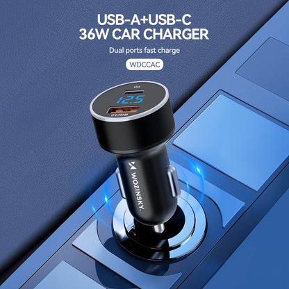 Wozinsky WDCCAC USB-C USB-A 36W car charger - black_5