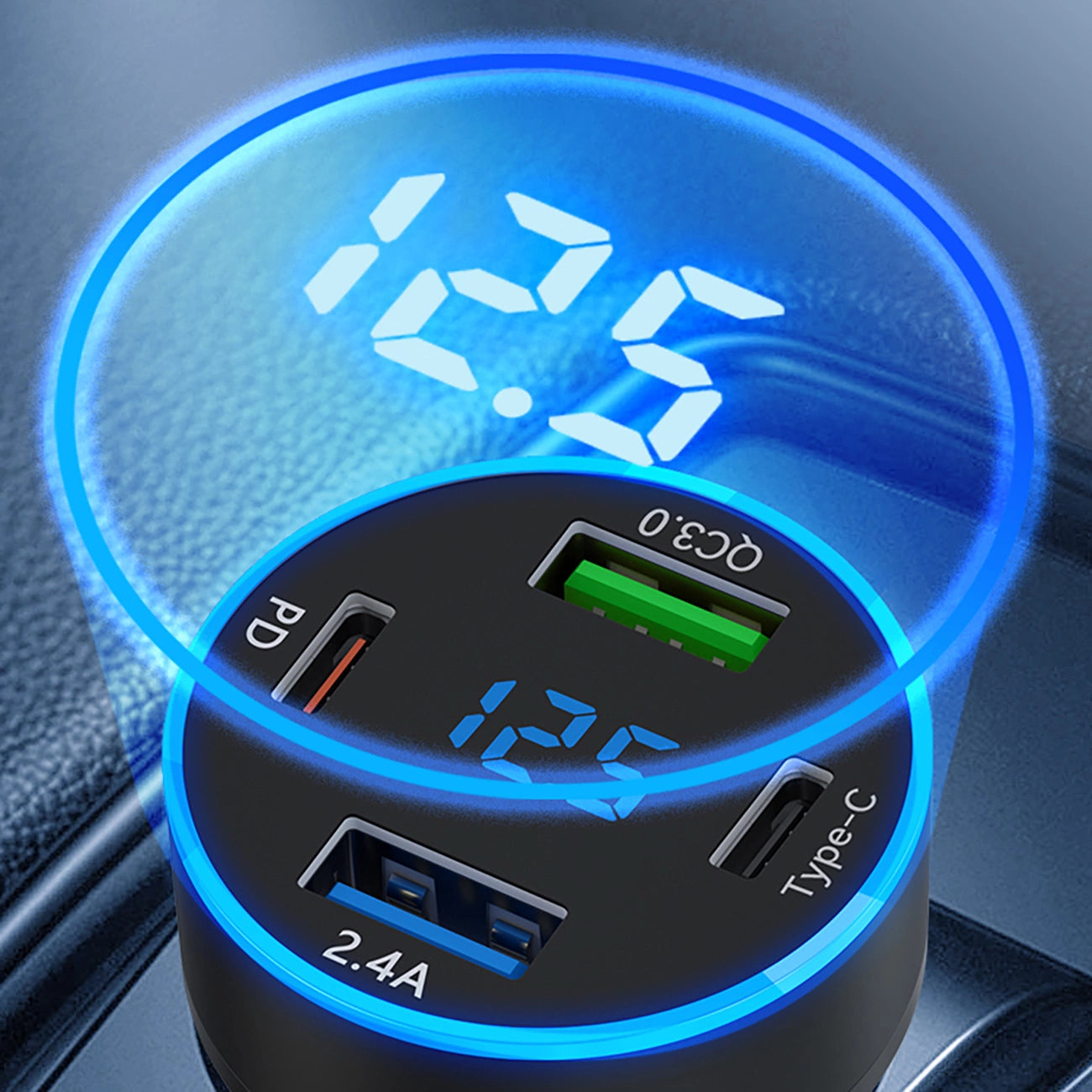 Wozinsky WDCCB Car Charger with Display 50W 2xUSB-C / 2xUSB-A - Black_7