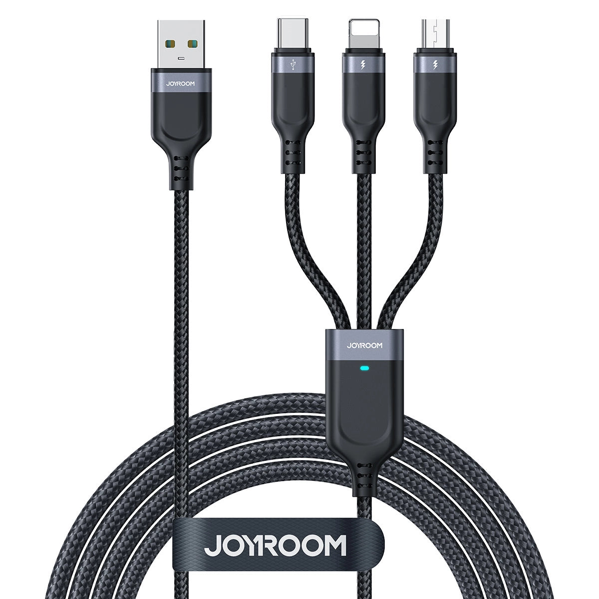 Joyroom Multi-Use Series S-A18 3in1 USB-A - Lightning / USB-C / micro USB cable 0.3m - black_0